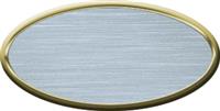 Blank Oval Plastic Black Nametag with Brushed Aluminum