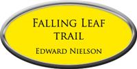 Framed Name Tag: Silver Plastic (oval) - Canary Yellow and Black Plastic Insert