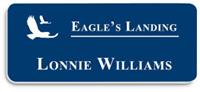Smooth Plastic Name Tag: Sky Blue with White - LM922-512