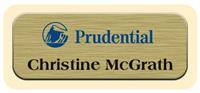 Metal Name Tag: Brushed Gold Metal Name Tag with a Antique Ivory Plastic Border