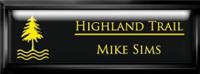 Framed Name Tag: Black Plastic (squared corners) - Black and Yellow Plastic Insert with Epoxy