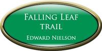 Framed Name Tag: Gold Plastic (Oval) - Kelley Green and White Plastic Insert with Epoxy