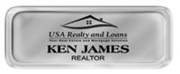 Metal Name Tag: Shiny Silver with Shiny Silver Metal Border