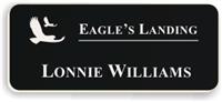 Smooth Plastic Name Tag: Black with White - LM922-402